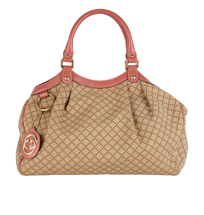Medium Sukey Tote, &pound;350, Handbags, Beige/Pink, Canvas, Front view